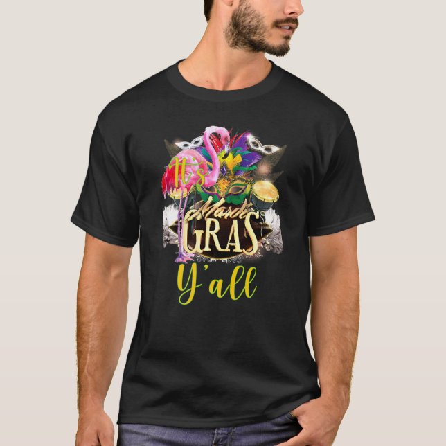 Camiseta É Mardi Gras Yall, Bonita e Engraçada Mardi Gras F (Frente)