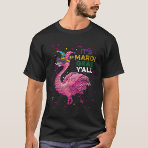 Camiseta É Mardi Gras Yall Flamingo