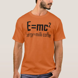 Camiseta E mc2 Energia = Café láteo 2 Piada física engraçad