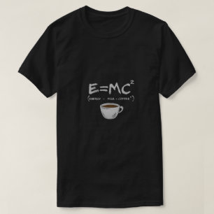 Camiseta E=MC² Café Paródia T Shirt - Energia = Leite × Cof