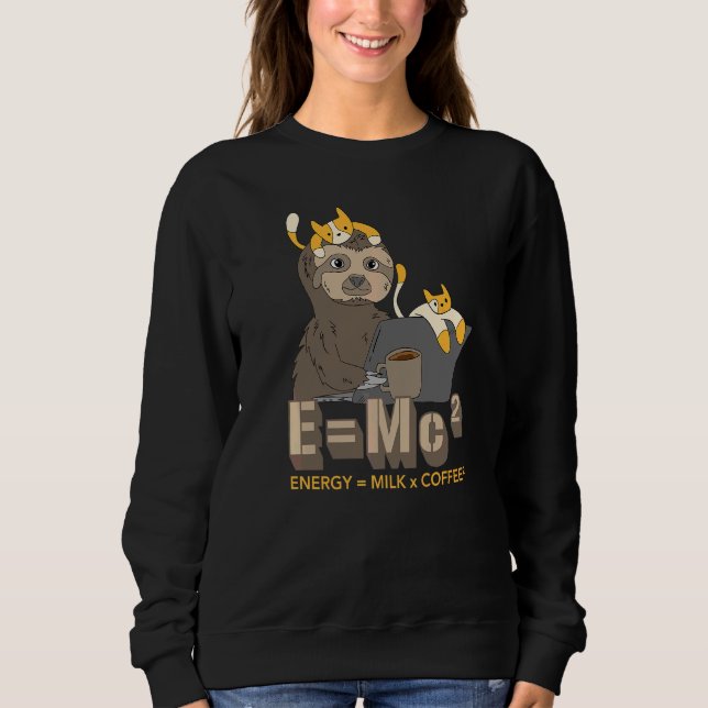 Camiseta E Mc² Milk Coffee Quantum Mechanical Science Físic (Frente)
