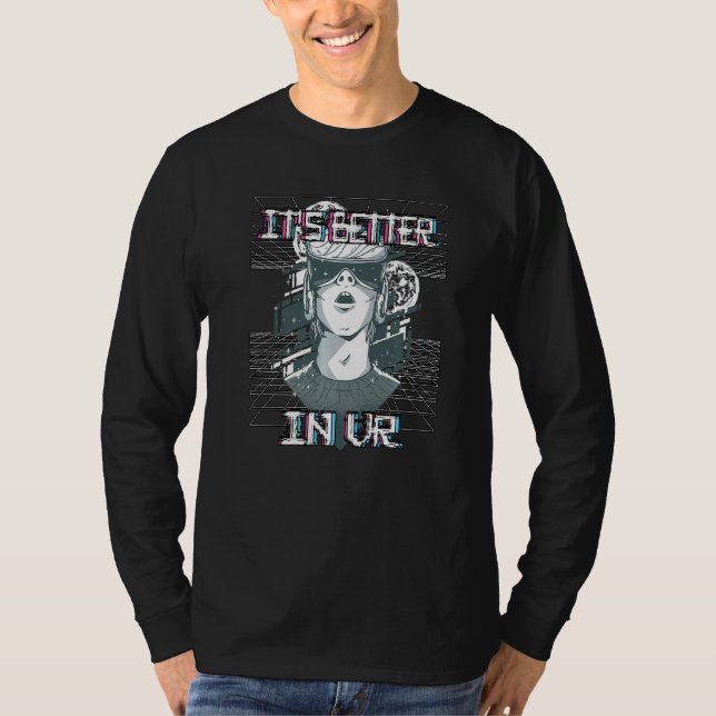 Camiseta É Melhor Na Realidade Virtual Vaporwave Do Vr Game (Frente)