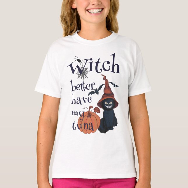Camiseta É melhor que a bruxa tenha o meu atum (Frente)
