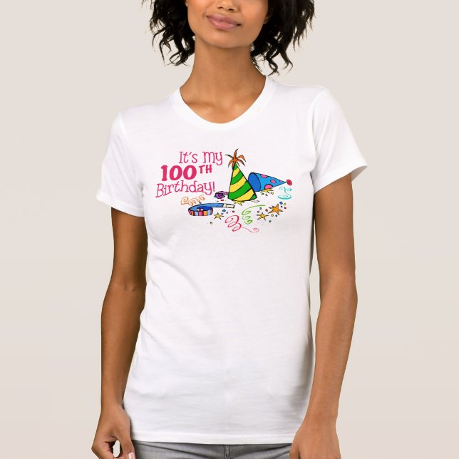 Camiseta É meu 100th aniversário (os chapéus do partido) (Frente)