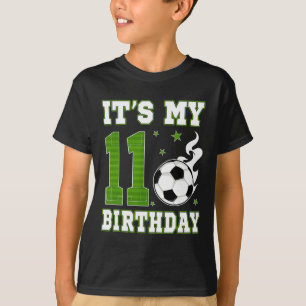 Camiseta É Meu 11º Aniversário Menino Futebol 11 Anos de Id