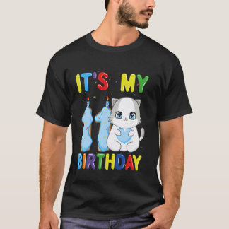 Camiseta É Meu 11º Aniversário Menino Gato Ragdoll de 11 An