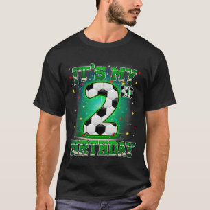 Camiseta É Meu 2º Aniversário Meninos Futebol 2 Anos de Ida
