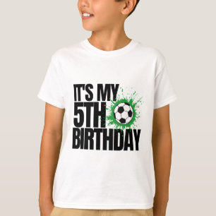 Camiseta É Meu 5º Aniversário Jogador de Futebol 5º Anivers