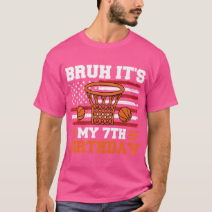 Camiseta É Meu 7º Aniversário 7 Anos Basquetebol