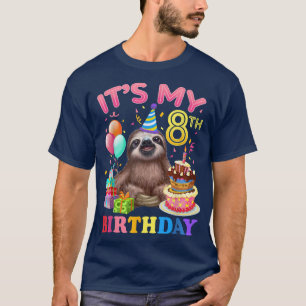 Camiseta É Meu 8º Aniversário Para Meninas Fantasia de Aniv