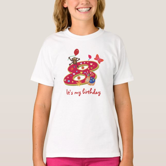 Camiseta É meu 8o aniversário (Frente)