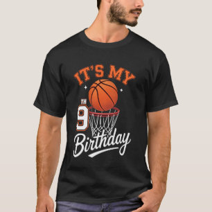 Camiseta É Meu 9º Aniversário Menino Basquete 9 Anos Bda