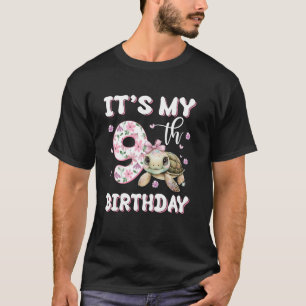 Camiseta É Meu 9º Aniversário Tartaruga Marinha Peixe Ocean