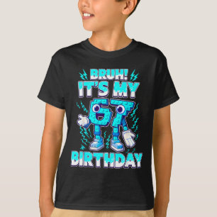 Camiseta É Meu Aniversário 6 7 Seis Sete Cérebro Italiano