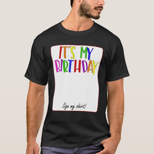 CAMISETA É MEU ANIVERSÁRIO ASSINAR MEU (Frente)