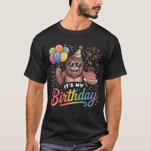 Camiseta É Meu Aniversário Bigfoot Sasquatch Sunglass E Cak
