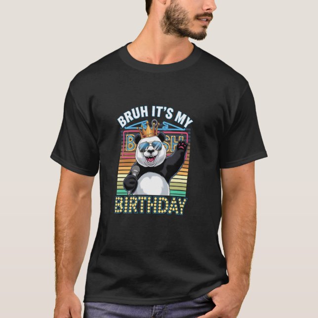 Camiseta É Meu Aniversário Celebração Panda (Frente)
