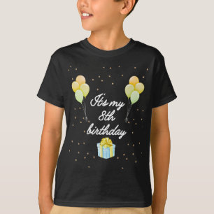Camiseta É meu aniversário de 8 anos