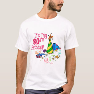 Camiseta É meu aniversário do 80 (os chapéus do partido)
