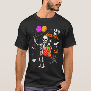Camiseta É Meu Aniversário Esqueleto Feliz Aniversário de H