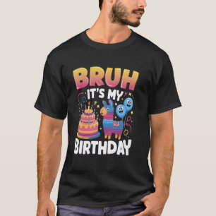Camiseta É Meu Aniversário Llama Pinata Festa Infantil Bruh