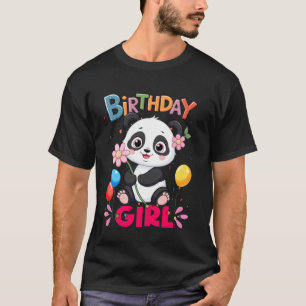 Camiseta É Meu Aniversário para Meninas panda panda fofo an