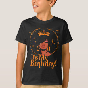 Camiseta É Meu Aniversário Rainha Afro-Americana Negra