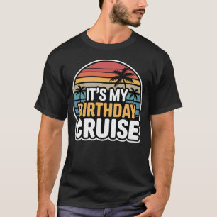 Camiseta É Meu Cruzeiro de Aniversário Pôr do Sol Retro