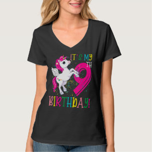Camiseta É meu nono aniversário Unicórnio de 9 anos