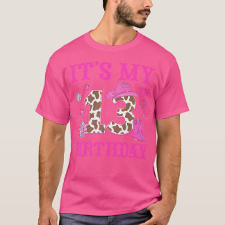 Camiseta É Minha 13 de Aniversário Rodeio Ocidental Cowgirl