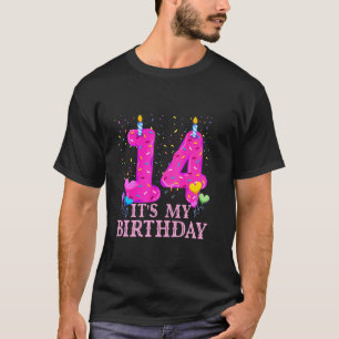 Camiseta É Minha 14 Aniversário Doce Rosquinha Feliz 14 Ano