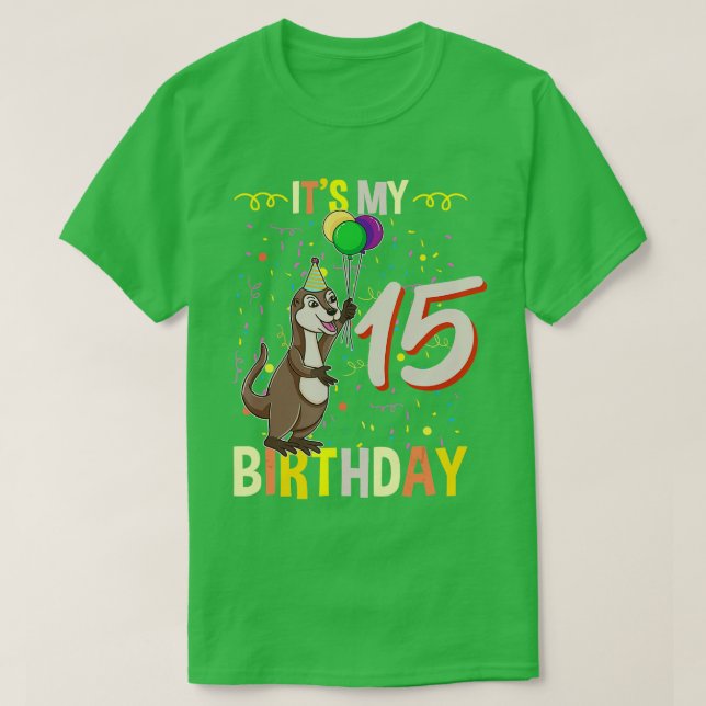 Camiseta É Minha 15 Birthday Sea Otter (Frente do Design)
