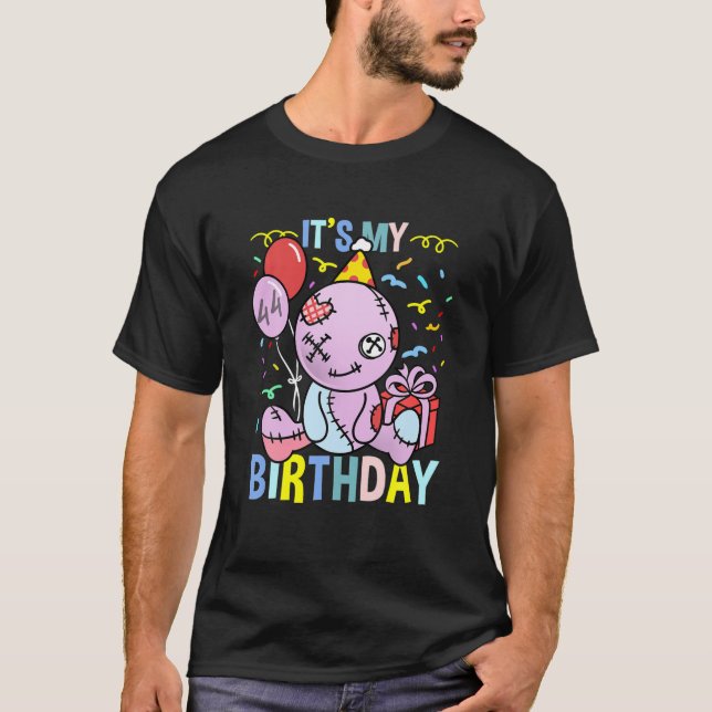 Camiseta É Minha 44 de Aniversário de Voodoo Doll (Frente)