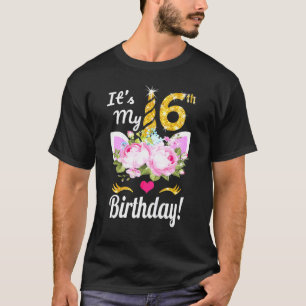 Camiseta É Minha 6 de Aniversário Raparigas De 6 Anos De Id