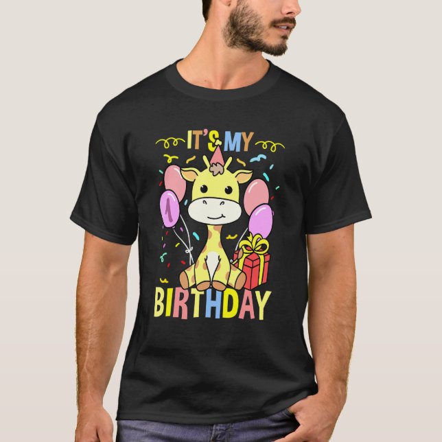 Camiseta É Minha Girafa primeiro aniversario (Frente)