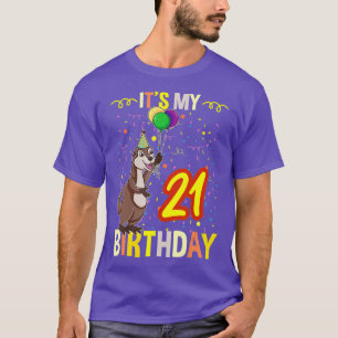 Camiseta É Minha Otter do Mar de aniversário de 21 anos 