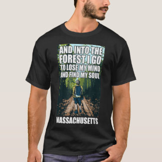 Camiseta E Na Floresta Eu Vou Massachusetts Souvenir Fo