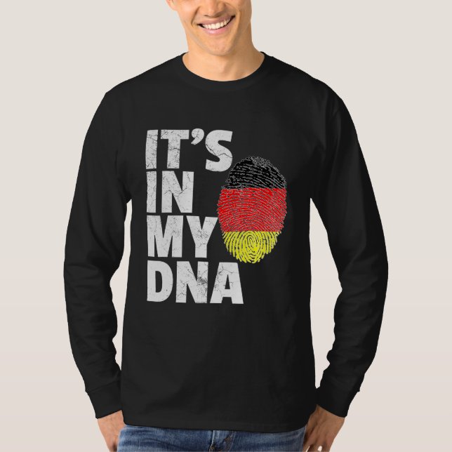 Camiseta É No Meu Dna Alemanha Orgulho Alemão De Bandeiras  (Frente)