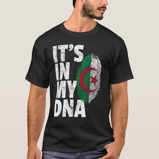 Camiseta É no meu Dna Algeriano, Homens de Bandeira da Argé (Frente)