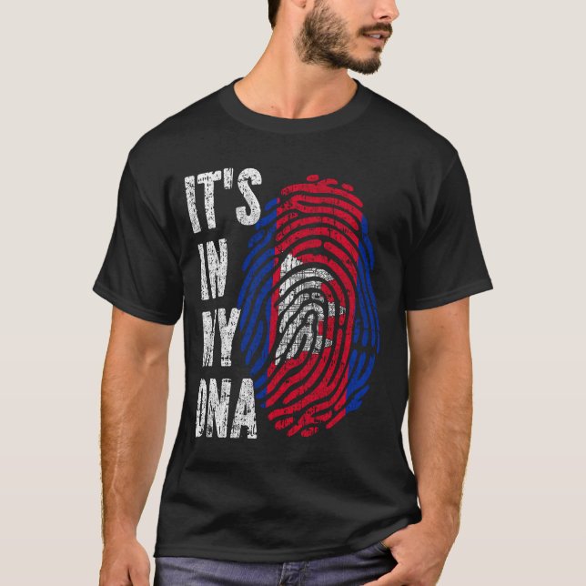 Camiseta É NO MEU DNA, Camboja, Sinalizam Mulheres Crianças (Frente)