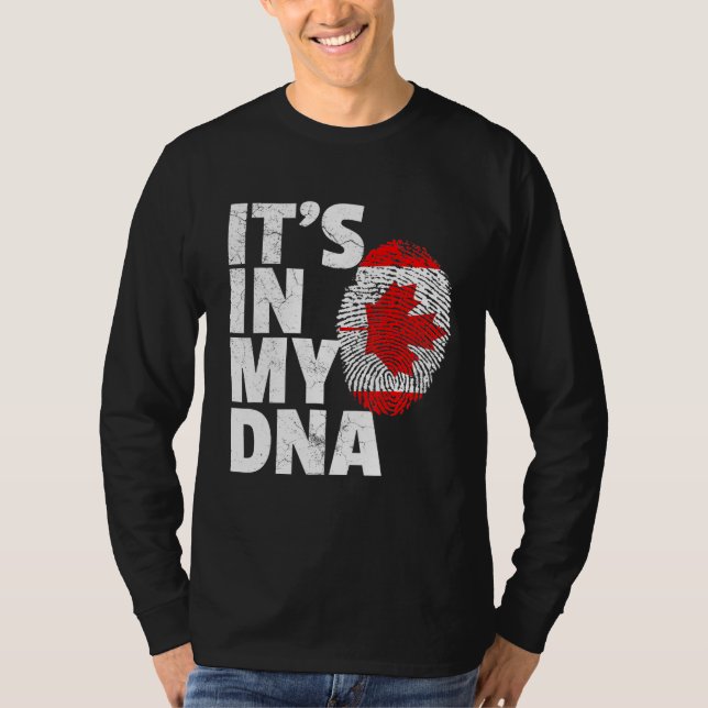 Camiseta É No Meu Dna Canadense Flag Prid National (Frente)