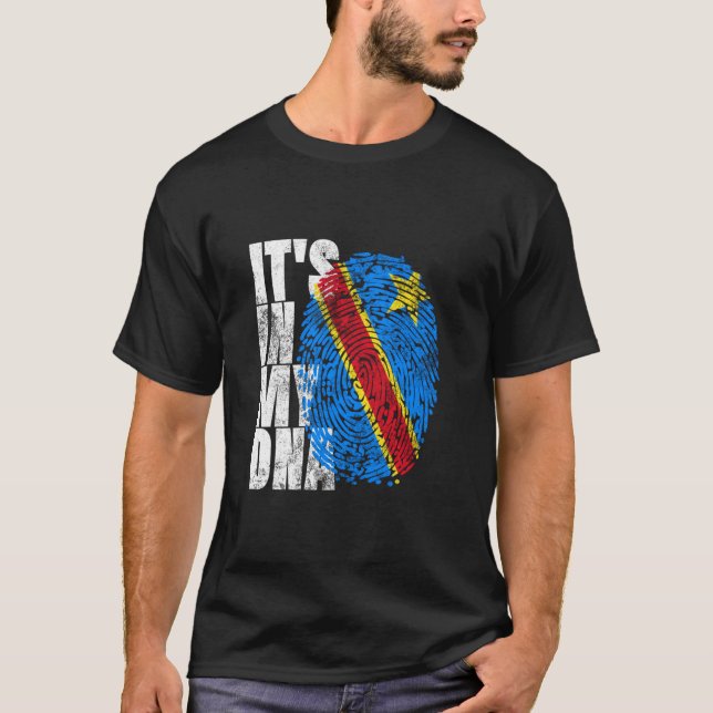 Camiseta É no meu Dna Congo, Afro Tee Drc Dr. Cong (Frente)