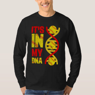 Camiseta É no meu DNA Jogadores do Esporte Softball Equipe