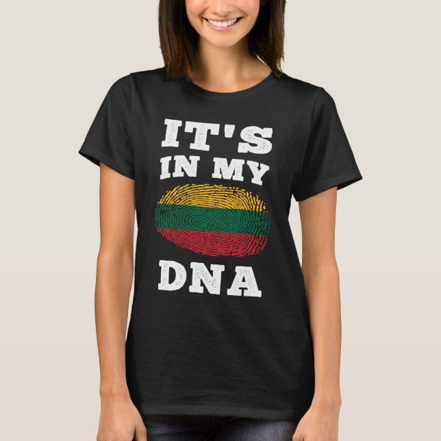 Camiseta É no meu DNA Lituânia Flag lituano (Frente)