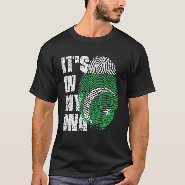 Camiseta É NO MEU DNA Paquistão Flag Pakistani (Frente)
