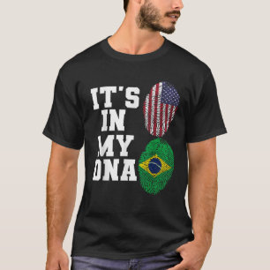 Camiseta É no meu DNA que a bandeira dos EUA é do Brasil