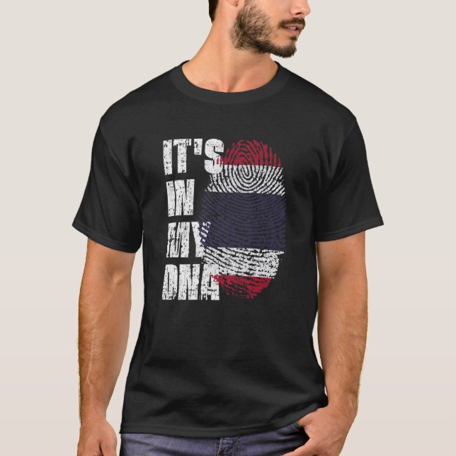 Camiseta É NO MEU DNA Tailândia Sinalizador Tailandês (Frente)