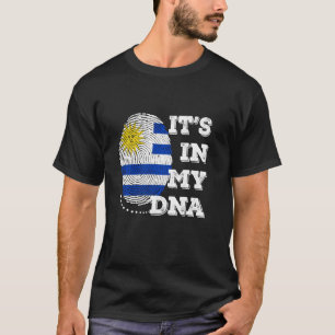 Camiseta É NO MEU DNA Uruguai Flag Men Mulheres Dotadas Por