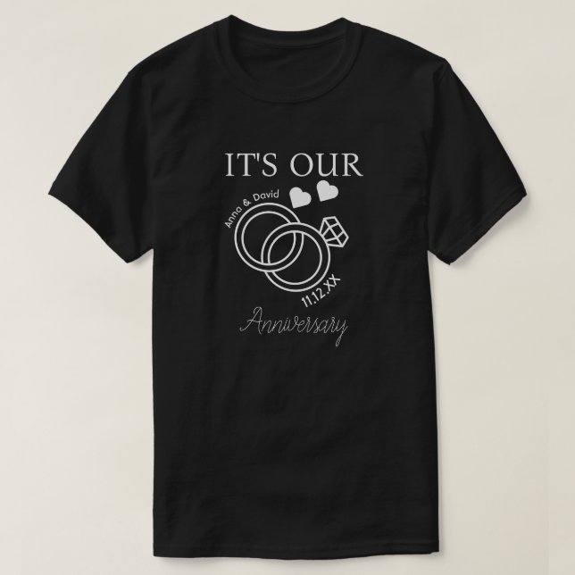 Camiseta É Nosso Presente de Aniversário de Casamento Para  (Frente do Design)