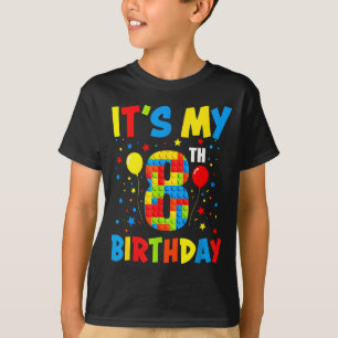 Camiseta É o 8º aniversário de 8 anos de blocos de construç